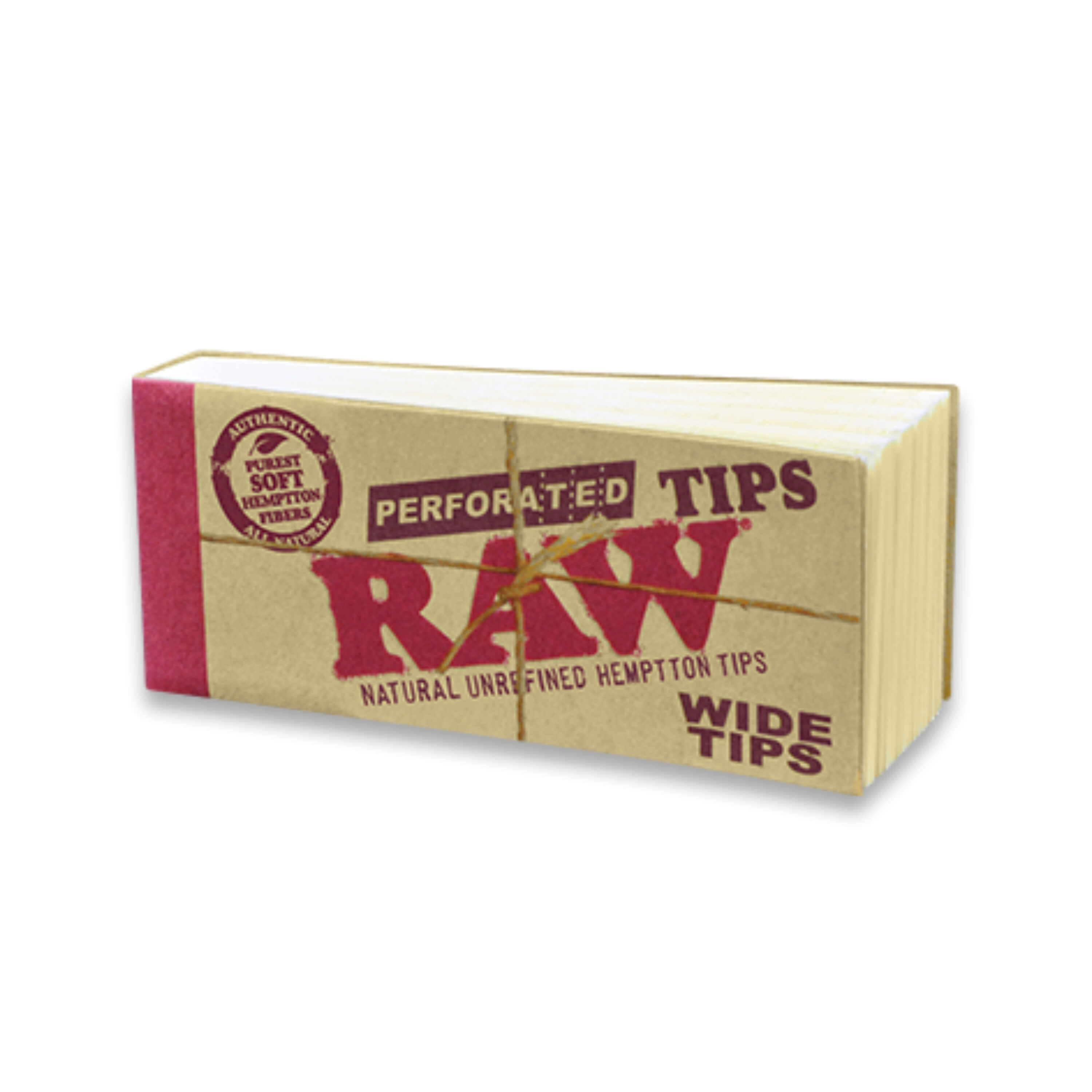 Raw Perforated Wide Smoking Filter Tips Roach Card Natural Vegan Hemp 20Booklets 