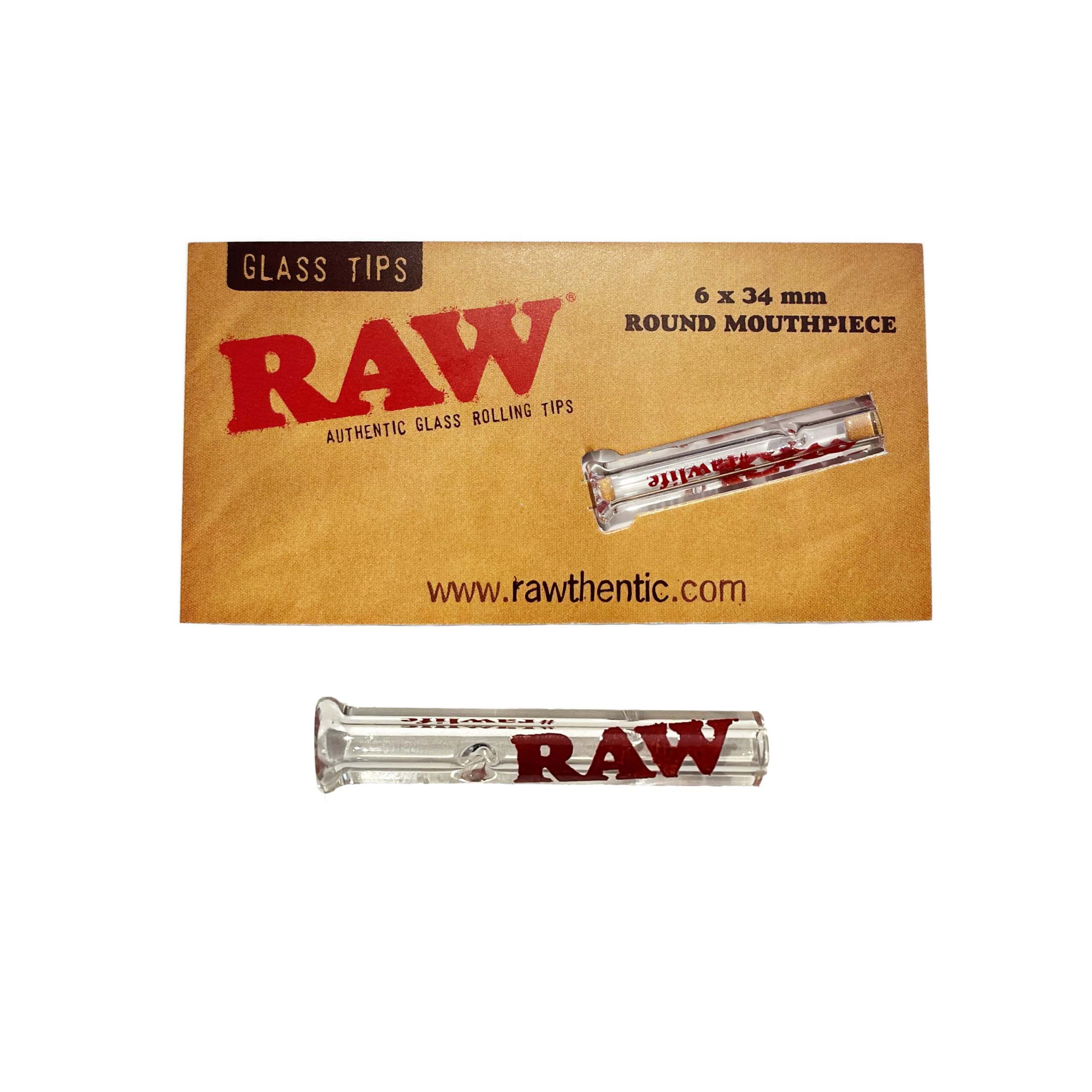 RAW Glass Tips 6 x 34 mm Round Mouthpiece